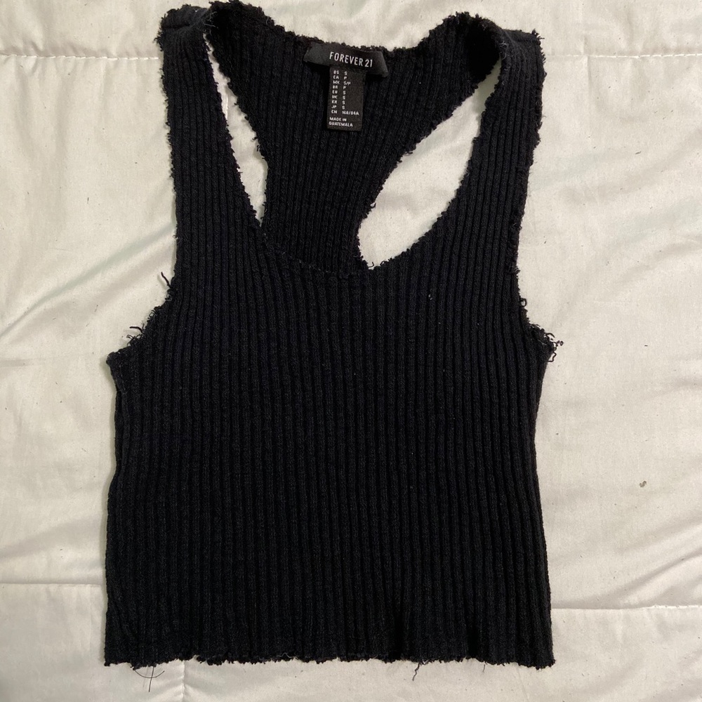 Forever 21 Black Tank crop top
